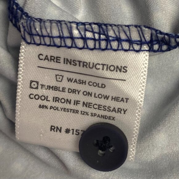 Mizzen + Main Polo Shirt Mens Medium Classic Fit Blue Geometric Golf Performance - Picture 9 of 12